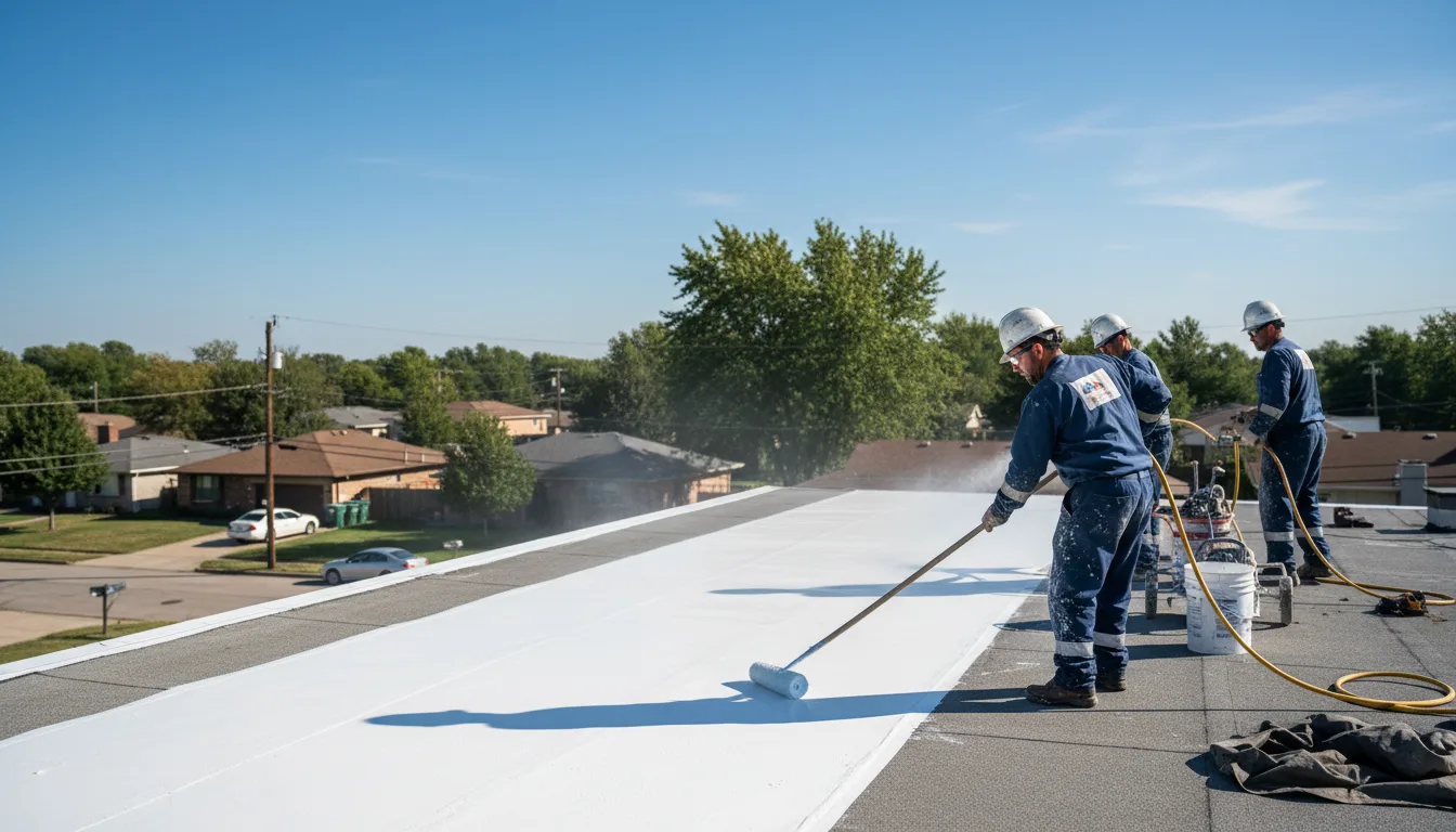 Commercial roof coating in Paloma, IL near me